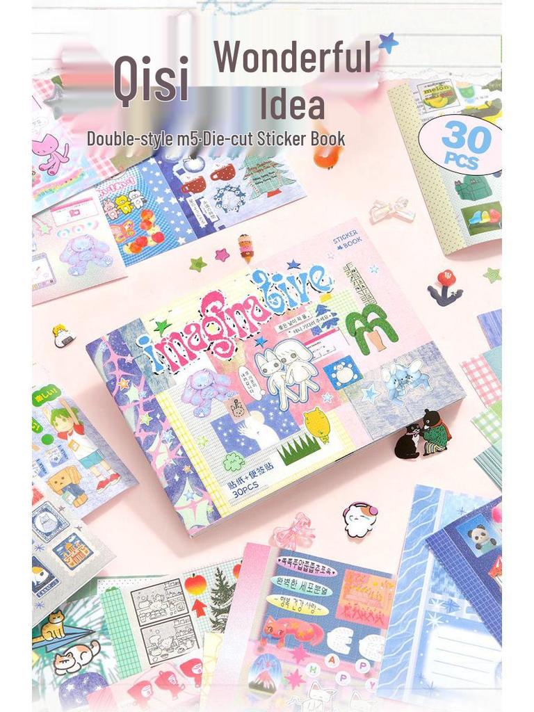 Xin Mo M5 Japanese Die-cut Sticker Book: Versatile Tearable Journal for DIY Collage and Gumi Crafts