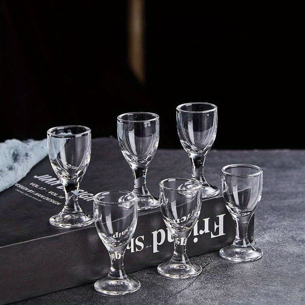 6 Pcs Set 10ml Shot Glass Mini Liquor Cups Tequila, Whiskey, Vodka - Small Bullet Drinking Glasses For Home, Party & Bar