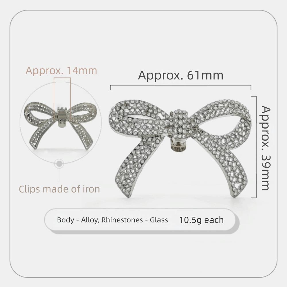 

1 Pair Shiny Bow Shoes Clips Removable Shoes Flower Shoes Decorations Clip Rhinestone Bowknot Charm Buckle High Heel Shoes серебряный