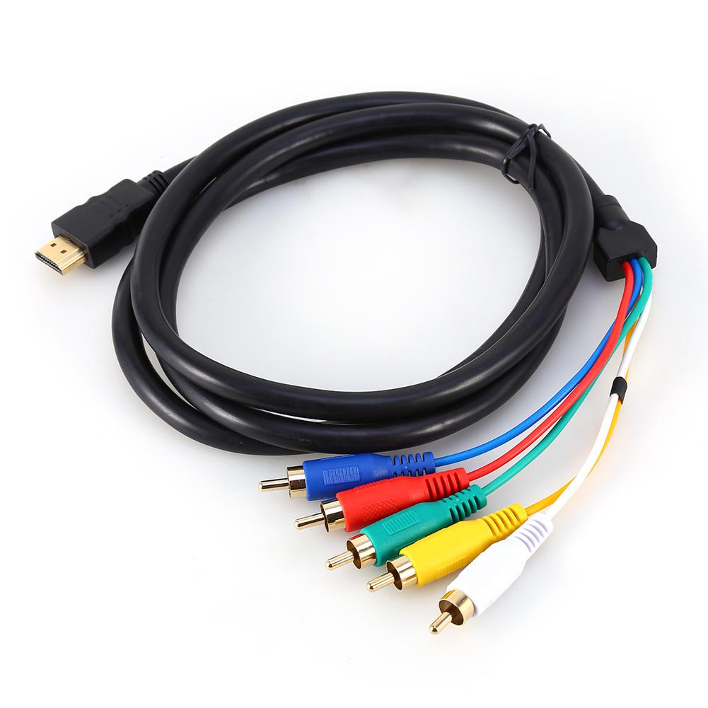 .5M 5Ft HD 1080P HDMI Male To 3 RCA AV Audio Video Converter Cable Cord Adapter