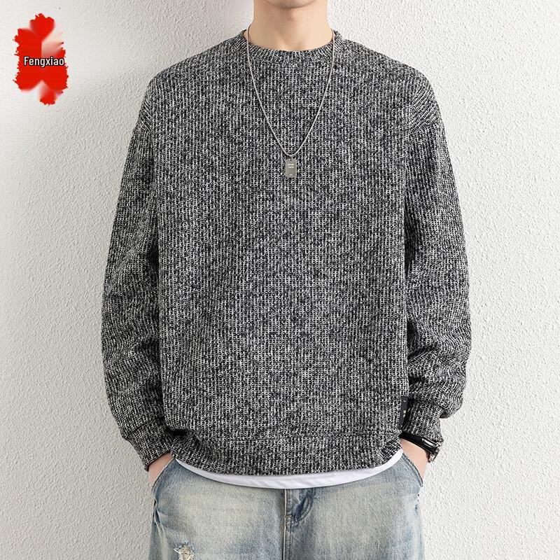 Men s Loose Fit Round Neck Knit Sweater XL
