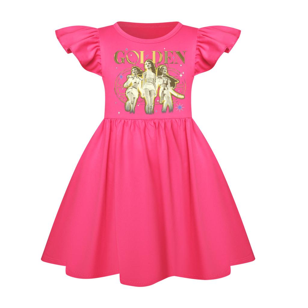 5161 Kids Girls Mira Zoey Rumi Printed Ruffle Short Sleeves Casual Dress