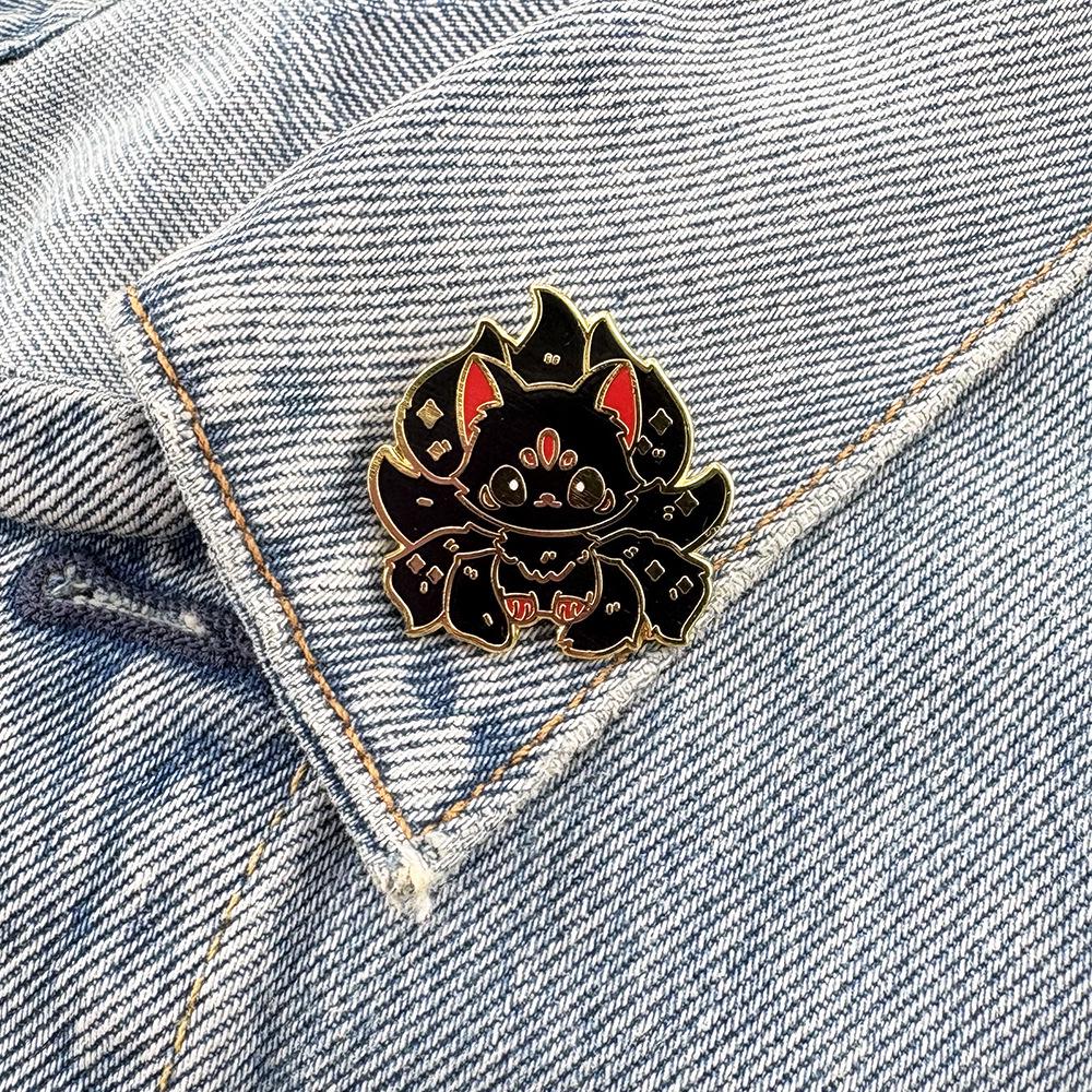 Mysterious Creature Fox Enamel Pin - Cute Fox Lapel Accessory