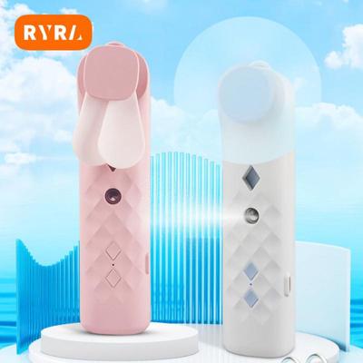 2 In 1 Portable Mini Fan Humidifier Usb Rechargeable Handheld Fan Water Spray Mist Fan Face Steamer Air Conditioner For Outdoor