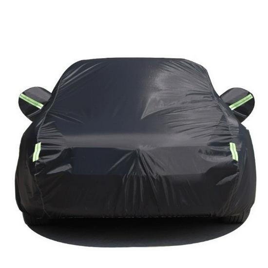 Black Waterproof Car Cover with Custom Logo - Full Sun Protection Shade 3XXL+
