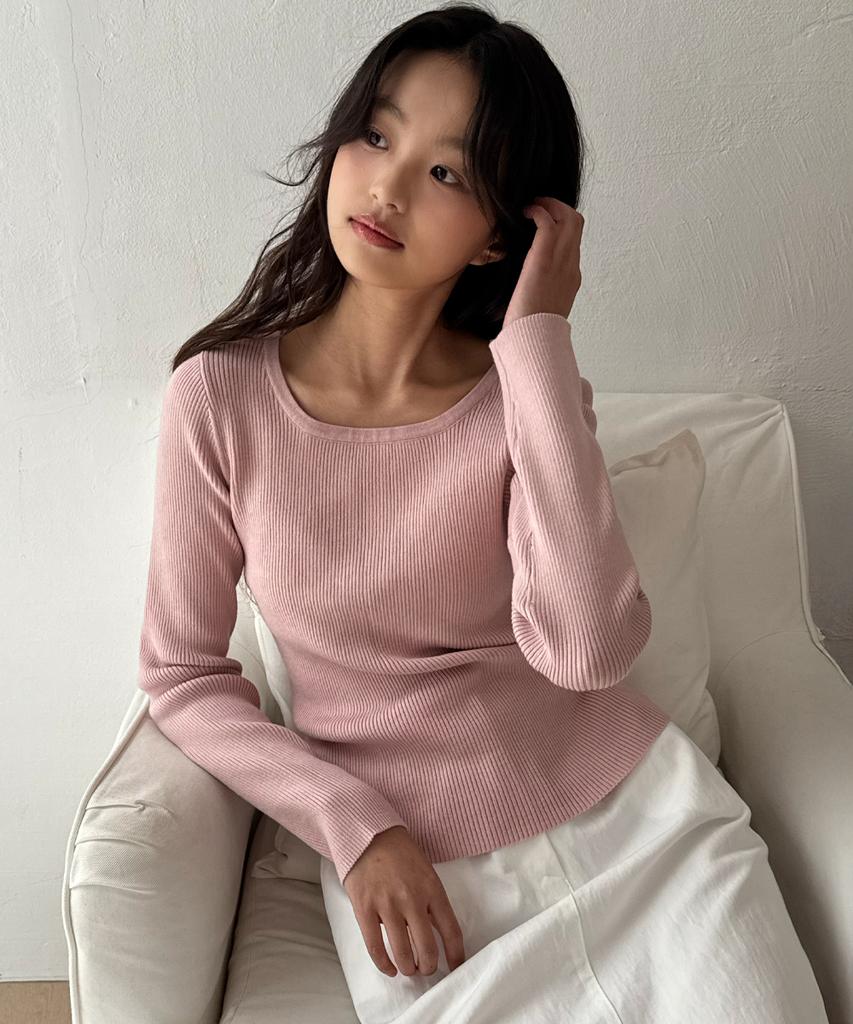 Wednesday Oasis For Woman Jane Square Neck Washable Knit_Light Pink(Wc25-Kn33)