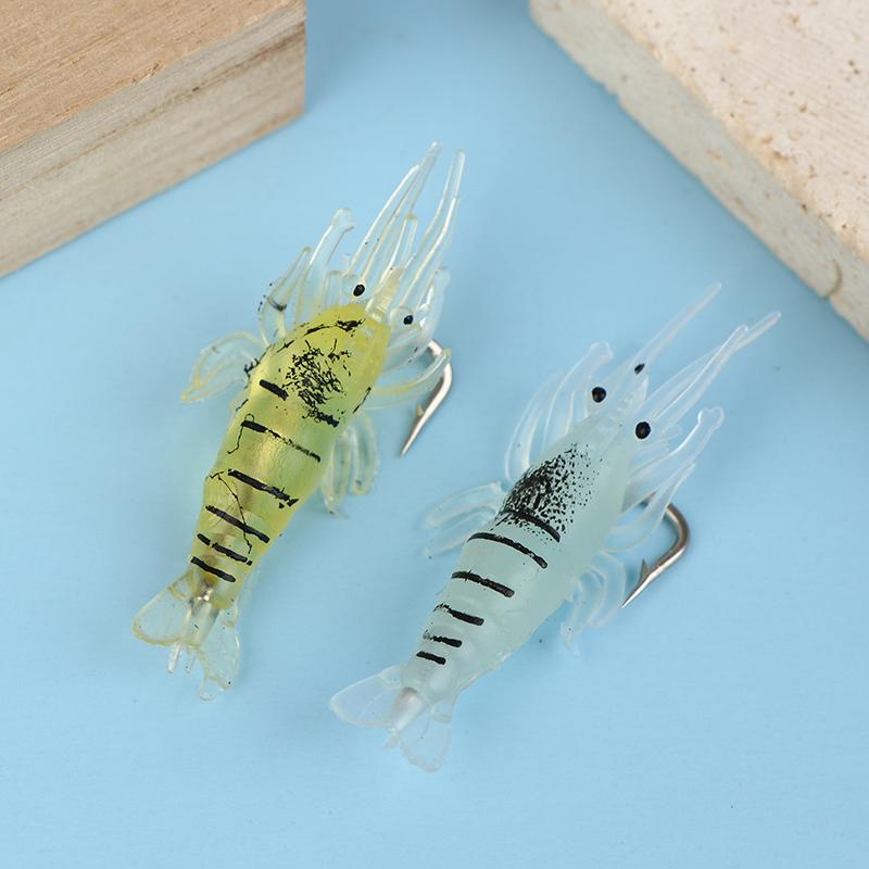 510/20Pcs Goture Shrimp Lures For Freshwater Saltwater, Luminous Shrimp Bait Set With Sharp Hook And Bead