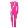 Girls Gymnastics Bodysuit Sheer Mesh Ruffles Design Asymmetrical Long Sleeve Invisible Zipper Full Body Leotard