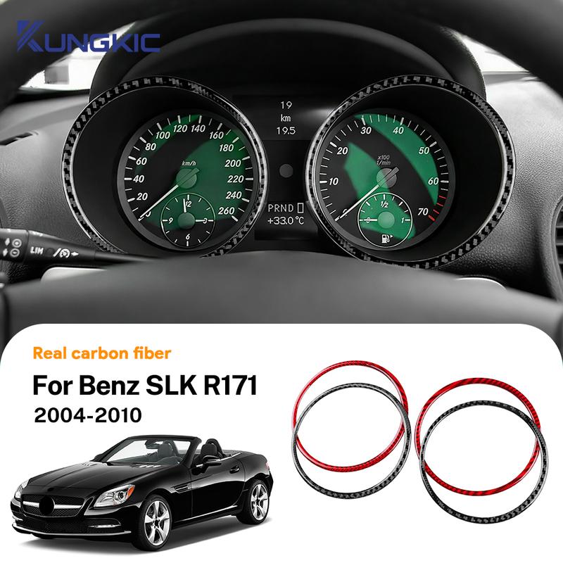 Real Soft Carbon Fiber Trim For Mercedes Benz SLK R171 2004 2005 2006 2007 2008 2009 2010 Speedometer Frame Sticker Accessories