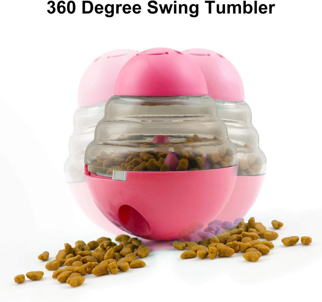 Automatic Pet IQ Chew Toy Ball Slow Tumbler Feeder Plastic Dog Dispensing Toy and Bowl Hot-selling