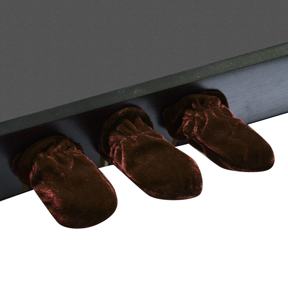3Pcs Universal Pleuche Piano Pedal Cover Protective Musical Instruments Accessory(coffee)