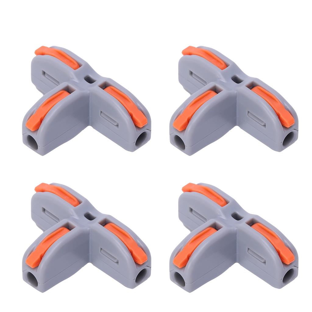 20Pcs Quick Terminal Block Wire Connector TShaped PushType Wiring Splitter SPLT1(Gray )