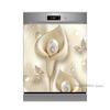 Lotus White Rose Kitchen Dishwasher Door Sticker Home Furniture Renovation Waterproof Vinyl Wallpaper Buddha Flower Room Decor
