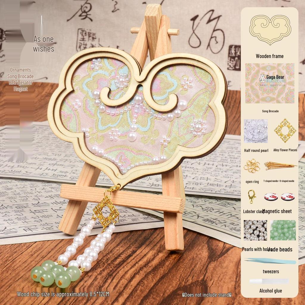 DIY Mother's Day Brocade Magnet Kit - Chinese Style Craft for Team Building