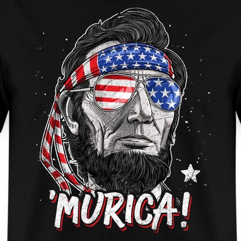 Murica Abraham Lincoln Funny 4th Of July Men's T-Shirt
