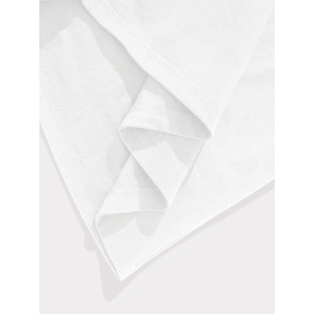 T-Shirt 100%  Yamagata Electrocardiogram Pattern Print Summer Round Neck Breathable Oversized Tee Casual Fashion Clothing