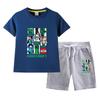 Minecraft Kids' Summer Outfit: Pure Cotton Short Sleeve T-Shirt & Shorts Set for Boys & Girls
