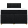 Vidaxl Łóżko Kontynentalne Z Materacem, Czarne, 120X190 Cm, Tkanina