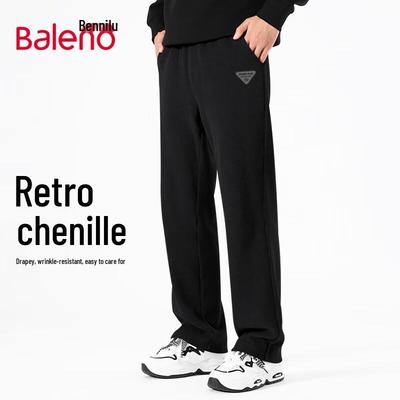 Baleno Men's Chenille Textured Straight-Leg Casual Pants