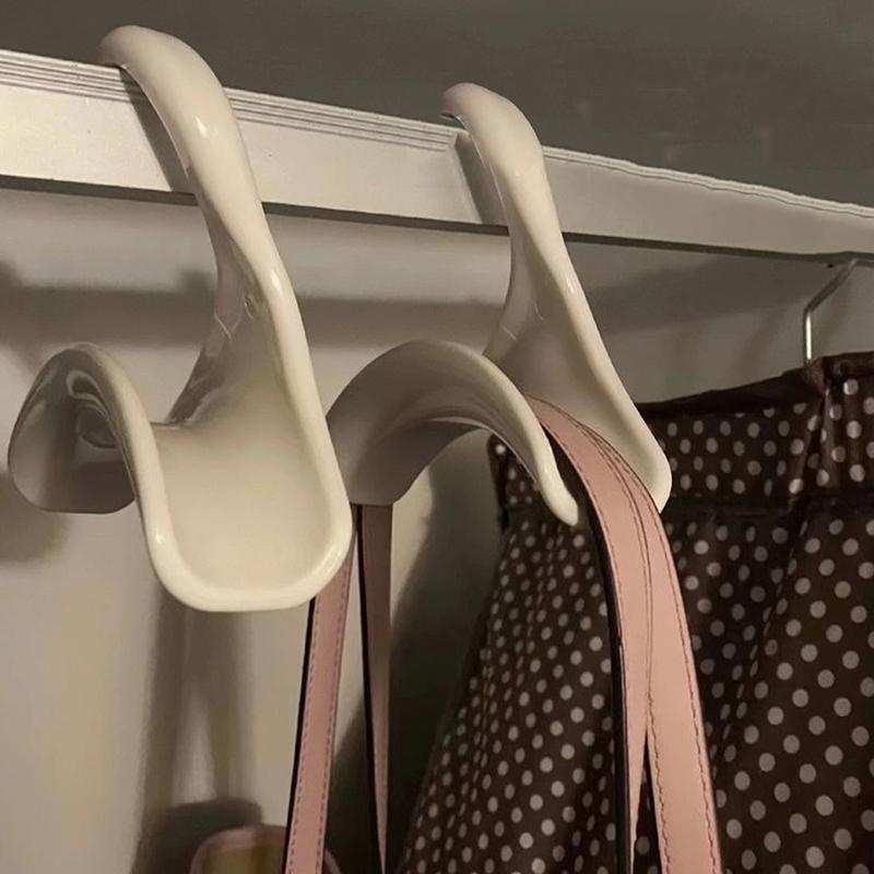 3/5Pcs Widen Plastics Hanger Connection Hook Stackable Space Saving Storage Multifunctional Bag And Hat Hanging Rack