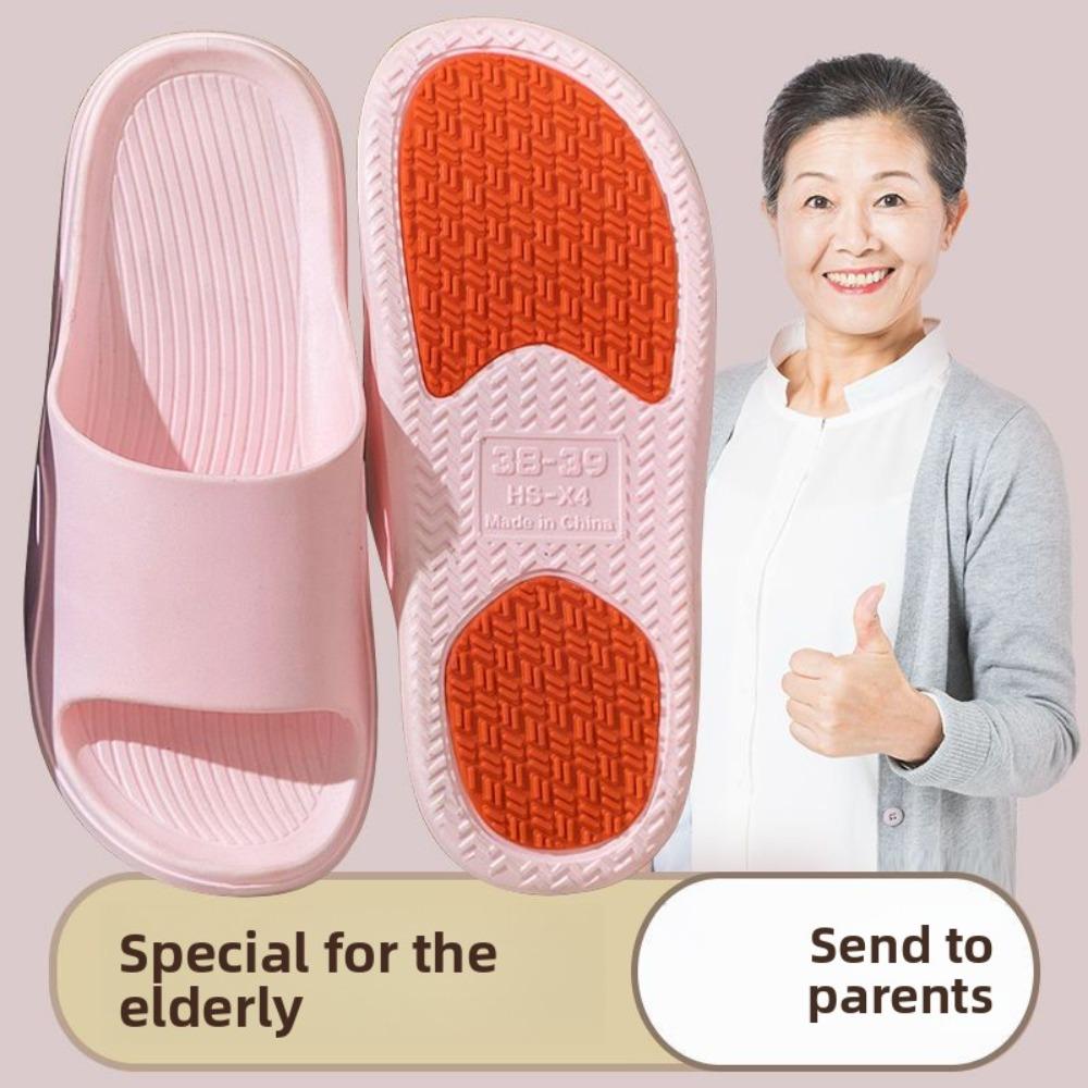 Summer Non-Slip PVC Slippers, Quick Dry Flat Bathroom Indoor Outdoor Shoes for Pregnant Women and Parents