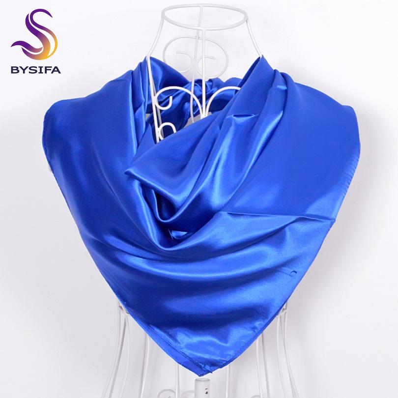 BYSIFA Ladies Plain Silk Scarves Trendy Fashion Accessories Spring Autumn Women Decorative Head Scarves New Purple Pink Scarves