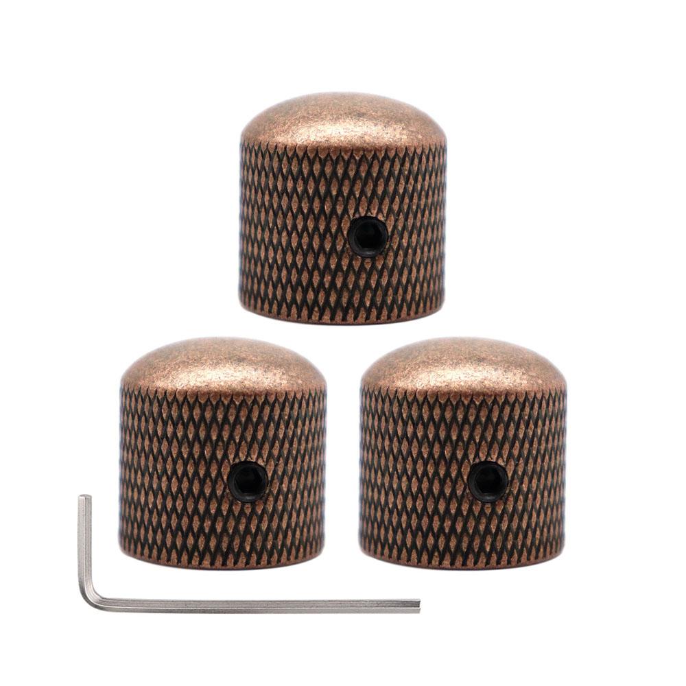 3pcs/4pcs Metal Dome Knobs Electric Bass Guitar Knobs Volume Tone Control Knobs with Wrench Bronze/BK/CR/GD/Black Nickel