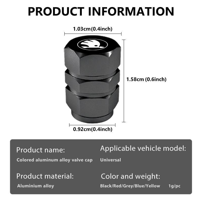 Car Wheel Tire Valve Caps Stem Case Dustproof Accessories For Skoda octavia a5 a4 mk1 2 fabia superb rapid mk3 yeti 2006 Stem Caps1