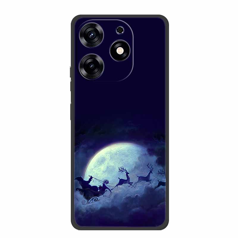 For Tecno Spark Go 2024 Case Merry Christmas Xmas Black Silicon Soft Back Cover Case For Tecno Spark 10 Pro 10C Pop 8 Phone Case