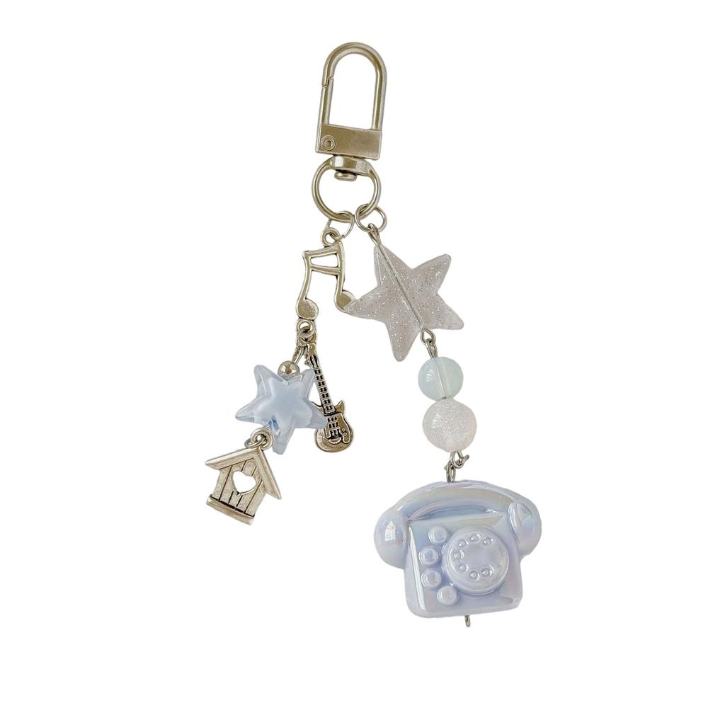 Classic Phone Shaped Key Holder Safe Edges Resin Keyring Phone Lanyard Personalized Gift For Friends Family