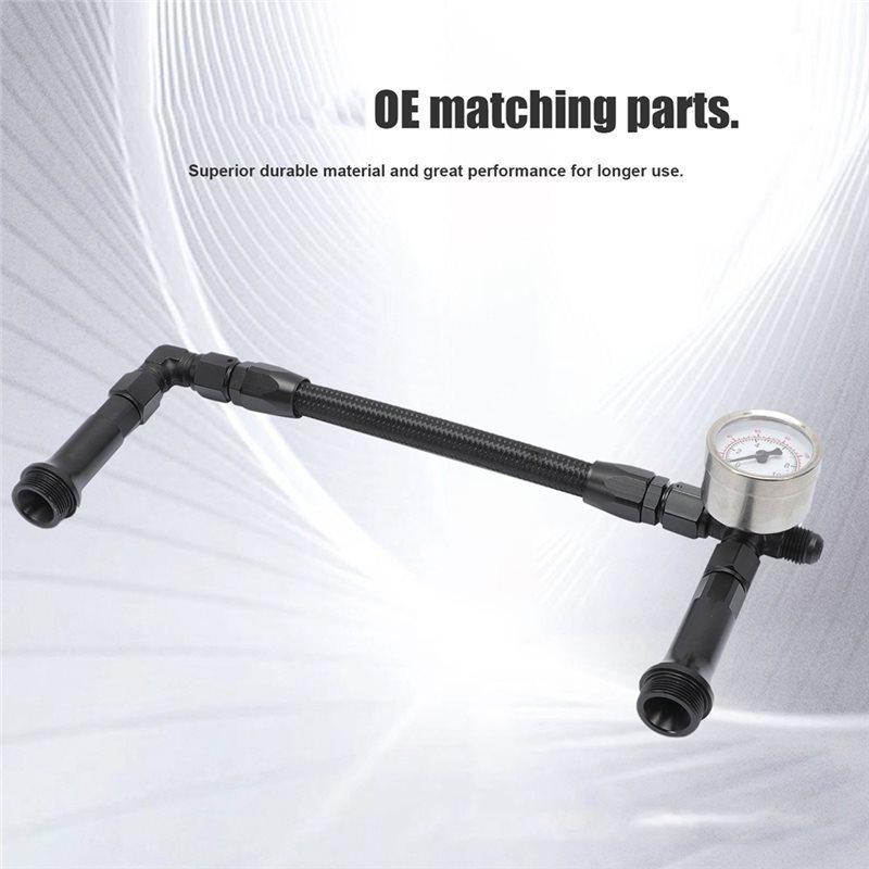 AN6 Dual Feed Carb Fuel Line With Vacuum Pressure Gauge For Holley 4150 Carburetor- Double Pump Design