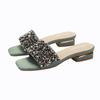 Fashion Summer Cool Slippers for Women Fashion Flat Casual Beach Slides Female Luxy Rhinestone Peep Toe Soft Sole Shiny Sandals 2024