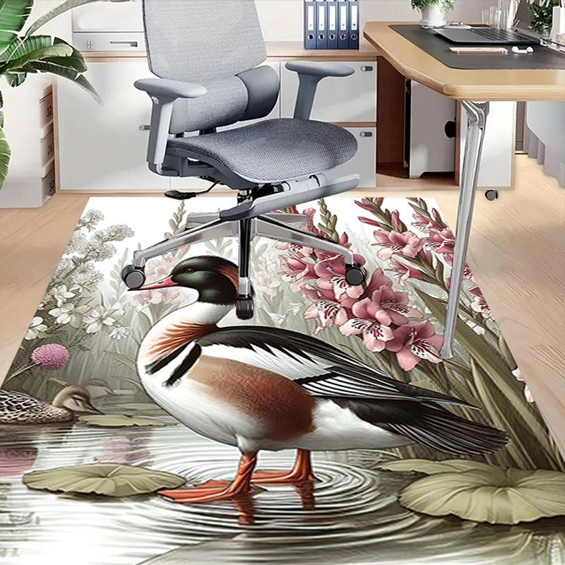 1PC Duck Flowers Non-Slip Floor Carpet Compatible for Office&Living Room&Bedroom&Dining room - Flat- Soft & Pattern, Vibrant Colors-W242