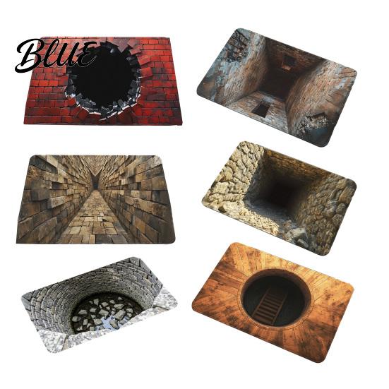 Moisture Absorbing Mat Velvet Water Hole Illusion with Realistic 3D Floor Non-Slip Crystal Absorbent Rug