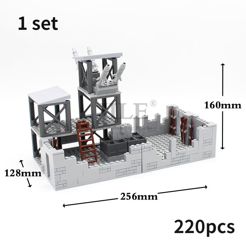 MOC Commando Special Forces Army Soldier Figures Military Base Barbed Wire Weapon Equipment Sandbags Bricks Building Blocks Toys