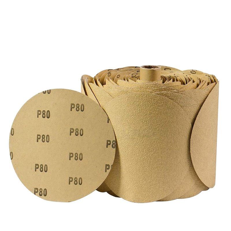 

ABUL-Self Stick 6 Inch Adhesive Backed Sandpaper 80 Grit Sander Attachment 100 PCS PSA Sanding Discs For Drill коричневий