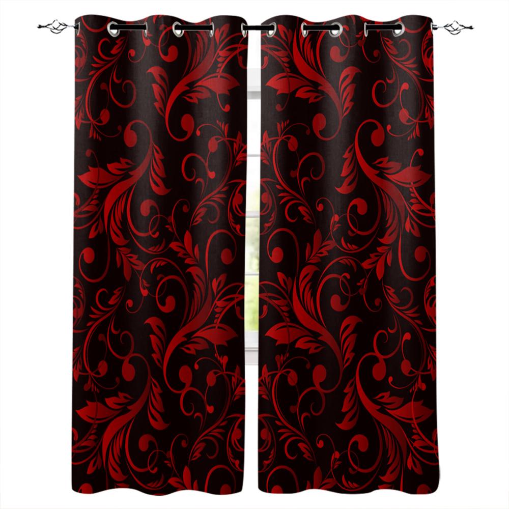 

Бароко, золоті квіти, листя, чудові віконні штори, мальовничі штори для вітальні, декоративні елементи, вітальня 135W x 60H(cm)