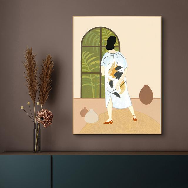 Abstract Woman Art Oil Painting Decorative Illustration Nordic Posters And Prints Wall Art Canvas Mural Pictures In The Room No Frame