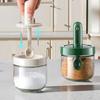 Bunmery 2-Piece Seasoning Pot, 300ml Capacity, with Extendable Spoon, for Salt and Sugar, Spice Storage Container, Kitchen Supplies