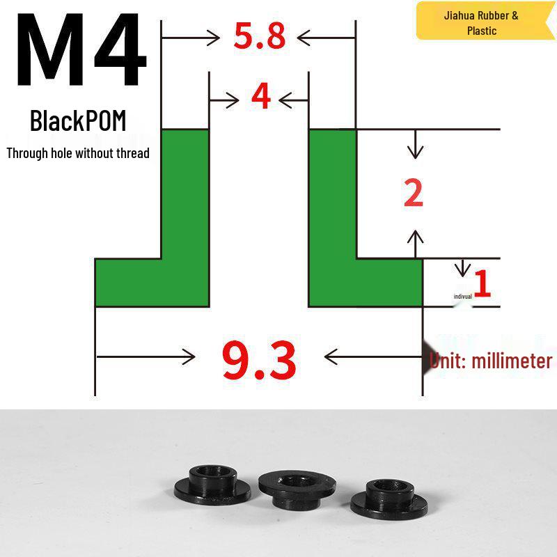T-förmige Nylon-Dichtungsscheibe M3-M35 Gewinde Isolierabstandshalter