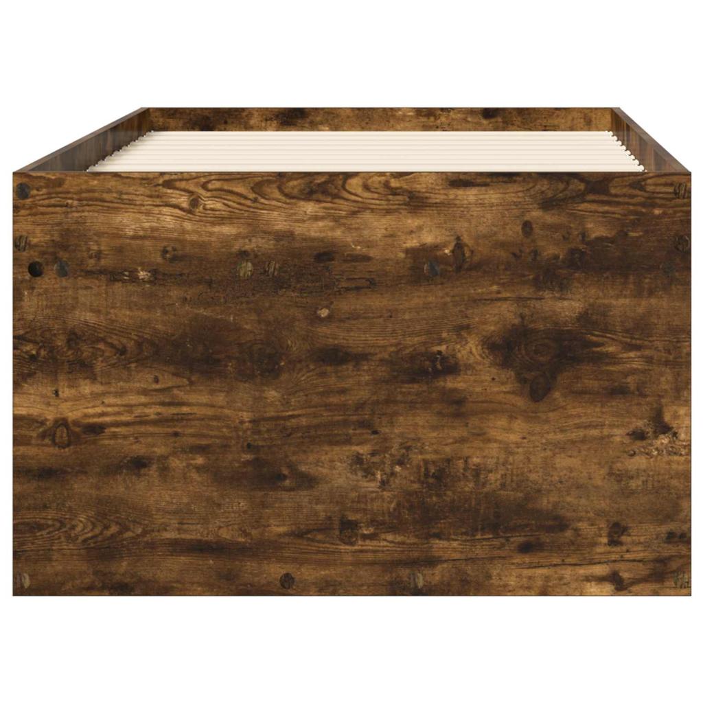 Bed Frame with Storage and Door Smoked Oak 80 x 200 cm