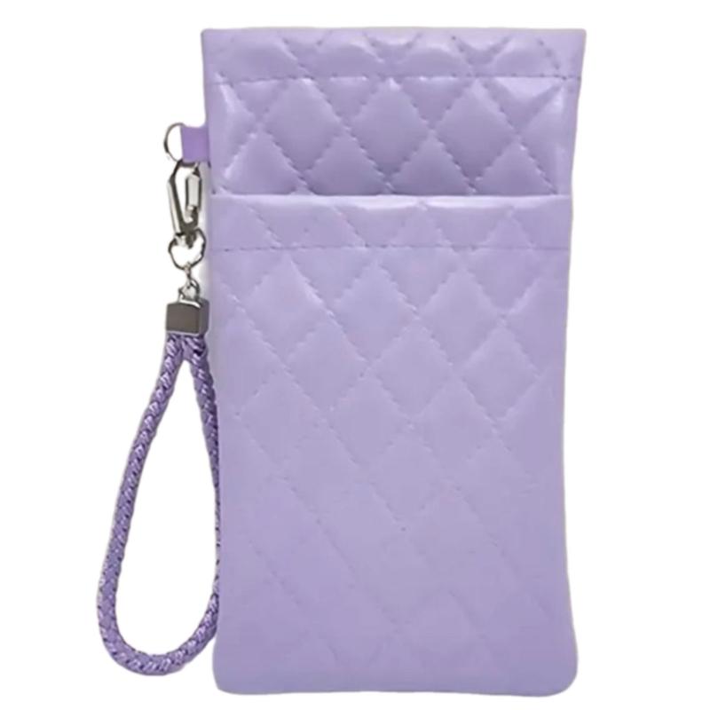 Double Compartment Eyeglass Organizers With Squeeze Top Closure And Strap For Women Multiple Color Option