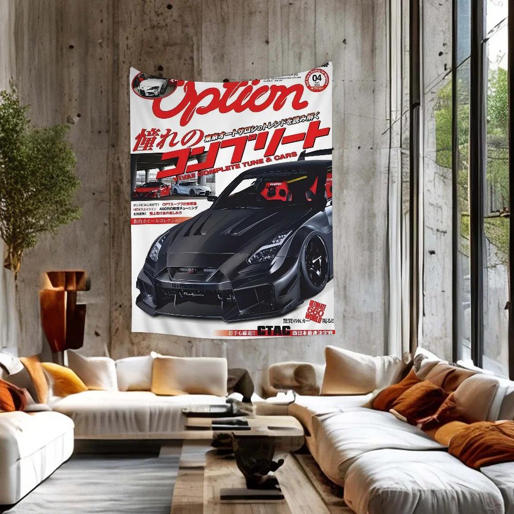 Car Poster Motorsport GTR Sport Cars Chart Tapestry Home Decoration Hippie Bohemian Decoration Divination Wall Hanging Decor