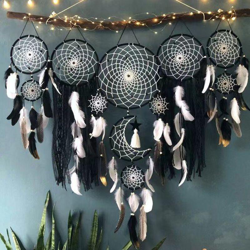 Handmade Indian Dream Catcher Feather Wind Chime - Creative Wall Hanging for Bedroom or Homestay Decoration