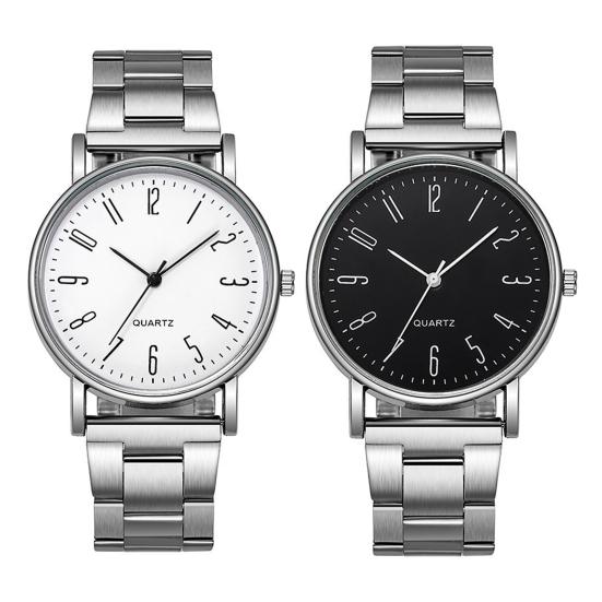 Men Dress Watch Round Dial Band Quartz Wristwatch Stainless Steel Elegant Analog Watch for Casual or