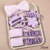 27pcs/set Women's Flowers Hair Claw Clips Hairband Set Headband Velvet Hair Hoop Wristband For Washing Face Skincare Makeup Wear