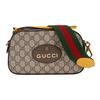 Neo Vintage Serie Gouden Folie Logo Metalen Tijgerkop Monogram Canvas en Leer Camera Tas Unisex Schoudertas Ebbenhout Bruin 476466-K9GVT-8856