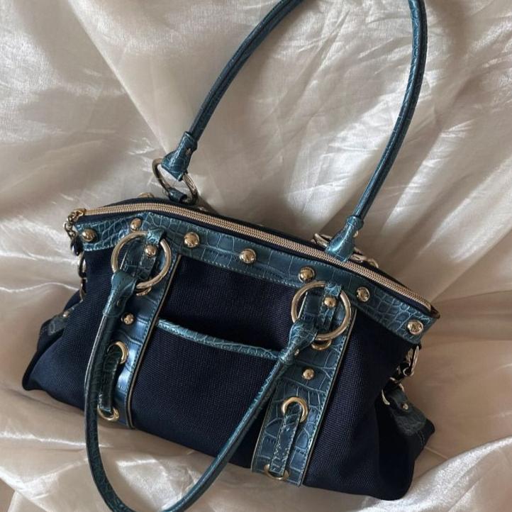 Moda Vintage Americana Y2k Fibbia Metallica Borchie Cinturino Borsa Grande Capacità Portafoglio Cellulare Borsa a Spalla Borsa Donna Portamonete