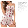 Damen Geripptes Cami Pyjama-Set Niedlicher Aufdruck Ärmelloses Crop-Top Und Shorts 2-teilige Nachtwäsche Sommer Weiches Pyjama-Lounge-Set