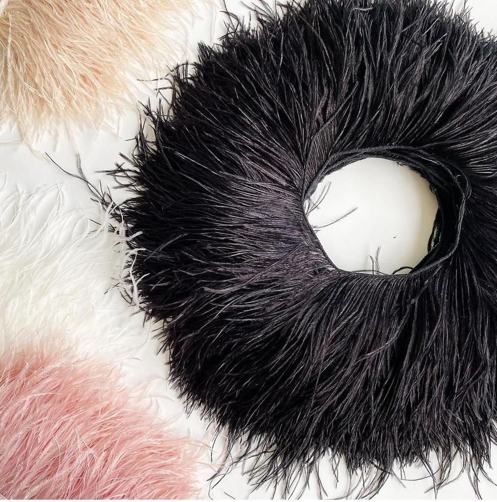 1 Metr Czarny Strusi Piórnik Wysokiej Jakości Dostosowany Piórnik do Sukni na Przyjęcie Weselne Odzieży do Szycia